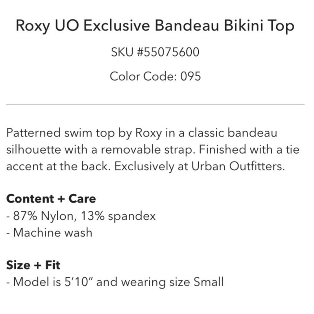 🐬 {FINAL SALE} UO x ROXY Bandeau Bikini Top - Picture 5 of 7